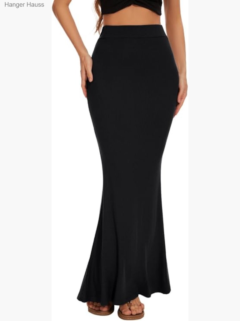 High Waist Stretchy Bodycon Mermaid Maxi Skirt